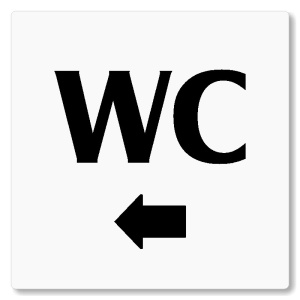 WC vlevo, 80x80mm, bílá, Nevada